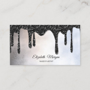 Modern Glitter Drips Elegant Professional Business Card
