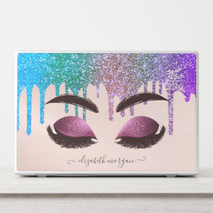 Modern Glitter Drips Faux Lashes HP Laptop Skin