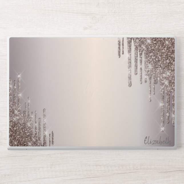 Modern Glitter Drips HP Laptop Skin (Front)