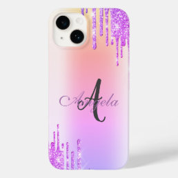 Modern Glitter Drips,Ombre,Monogram  Case-Mate iPhone 14 Case