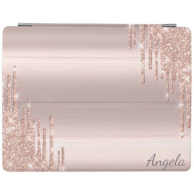 Modern Glitter Drips Rose Gold iPad Smart Cover (Horizontal)
