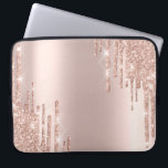 Modern Glitter Drips Rose Gold Laptop Sleeve<br><div class="desc">Glitter drips on rose gold background.</div>