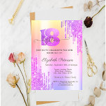 Modern Glitter Drips Violet 18th Birthday  Invitation<br><div class="desc">A modern,  chic,  and glamorous with glitter drips on a ombre background.</div>