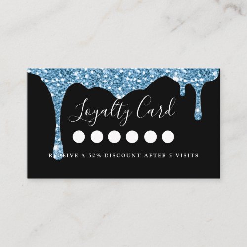 Modern Glitter Drop Salon  Spa Loyalty   Business Card