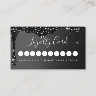 Modern Glitter Drop Salon & Spa Loyalty Business Card