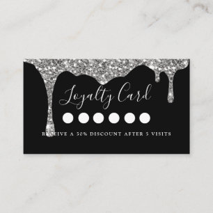 Modern Glitter Drop Salon & Spa Loyalty Business Card