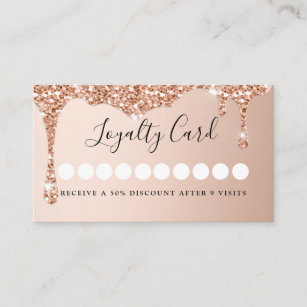 Modern Glitter Drop Salon & Spa  Loyalty Business Card