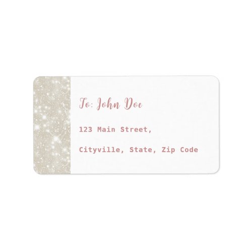 Modern Glitter Dusty Pink Grad Return Address Label