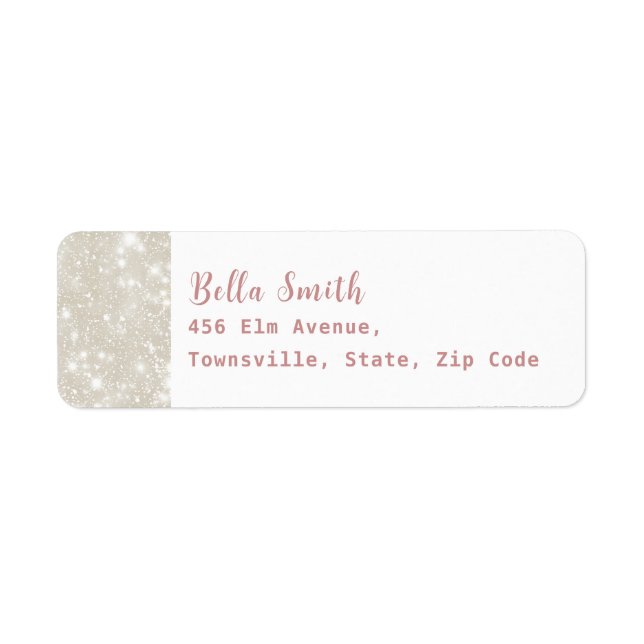 Modern Glitter Dusty Pink Grad Return Address Label (Front)