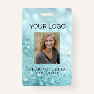 Modern Glitter Employee Photo ID Badge