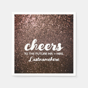 Modern Glitter Glam Sparkle Future Mrs. Cheers Napkins