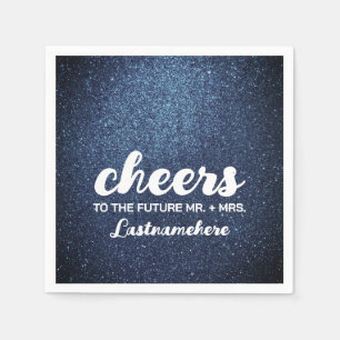 Modern Glitter Glam Sparkle Future Mrs. Cheers Napkins