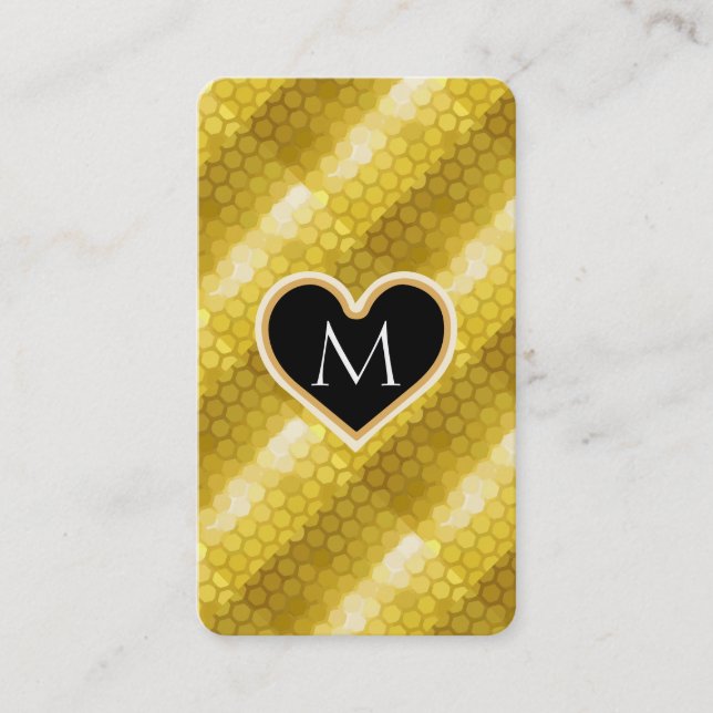 Modern Glitter Gold Business Card (Front)