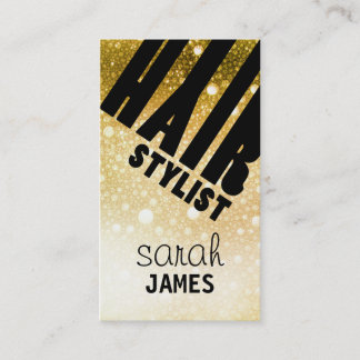 modern glitter gold hairstylist hair stylist business card