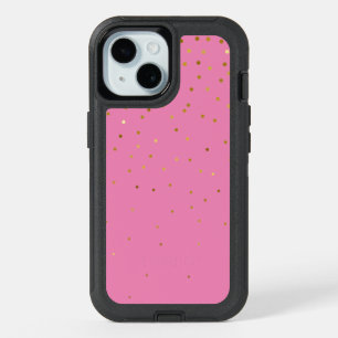 Modern Glitter Gold Pink iPhone 15 Case