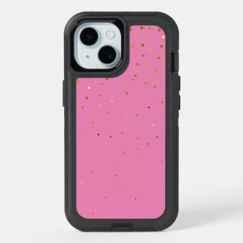 Modern Glitter  Gold  Pink iPhone 15 Case