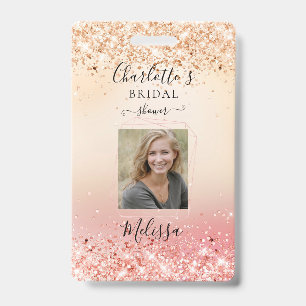 Modern Glitter Gold-Rosegold (Imitate) Badge