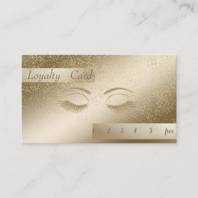 Modern  Glitter Lashes,Confetti  Loyalty Card (Front)