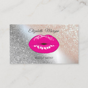 Modern Glitter , Lips, Makeup Artist Business Card