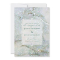 Modern Glitter Marble & Gold Photo Save the Date Holiday Card