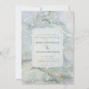 Modern Glitter Marble & Gold Photo Save the Date Holiday Card