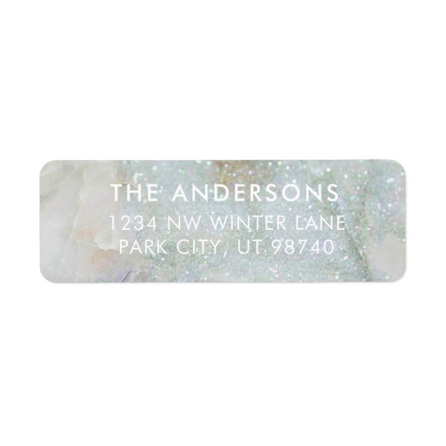 Modern Glitter Marble Personalized Address Label (Front)