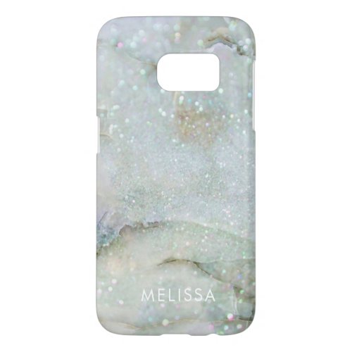 Modern Glitter Marble Personalized Samsung Galaxy S7 Case