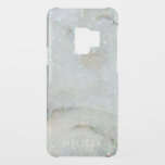 Modern Glitter Marble Personalized Uncommon Samsung Galaxy S9 Case<br><div class="desc">This glitter and marble Samsung Galaxy case is stunning. A more modern style with cool blue hues,  the background on this tumbler is an elegant all over marble design with sparkles of glitter. You can personalize with your name in a white all-caps font.</div>