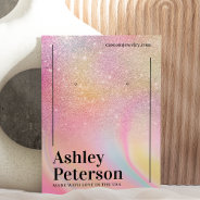Modern Glitter Marble Rainbow Font Earring Display Business Card at Zazzle