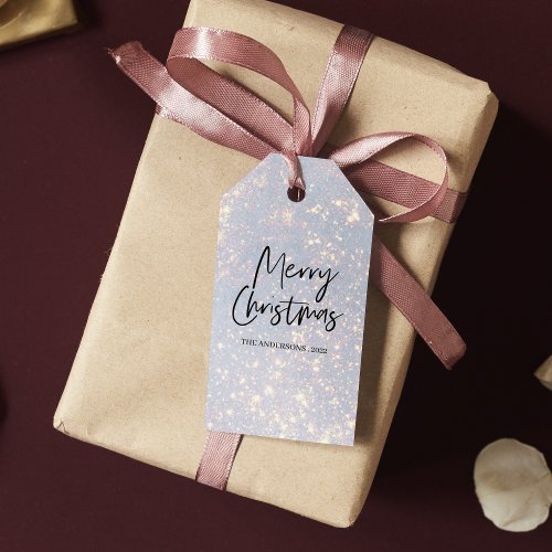 Modern Glitter Merry Christmas  Gift Tags