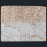 Modern Glitter Ombre Marble iPad Smart Cover<br><div class="desc">Elegant glitter ombre and rose gold. An elegant and sophisticated design.</div>