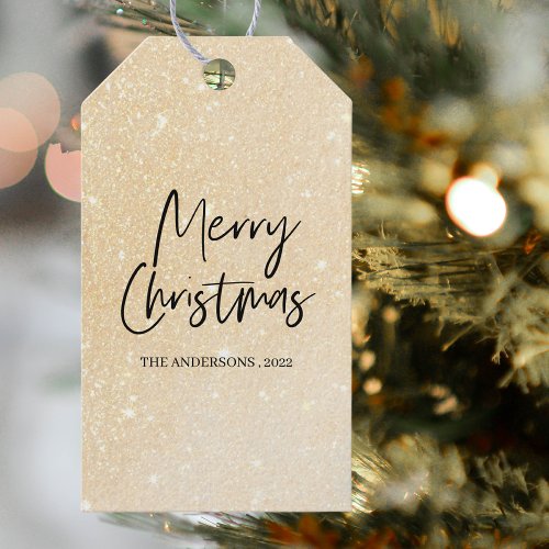 Modern Glitter Ombre Merry Christmas  Gift Tags