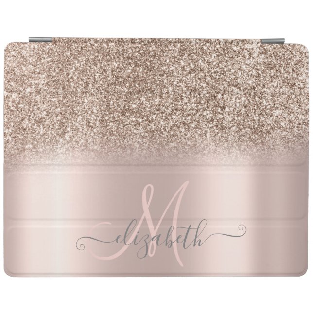 Modern Glitter Ombre Rose Gold iPad Smart Cover (Horizontal)