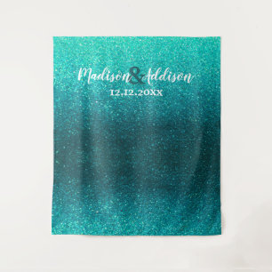 Modern Glitter Ombre Weddings Photo Booth Backdrop