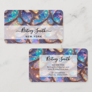 Modern glitter opal background business card