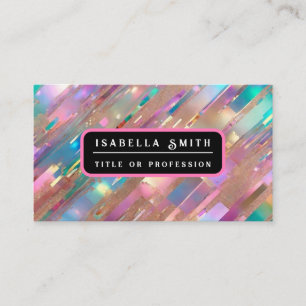 Modern Glitter Opal Holographic Collection Business Card