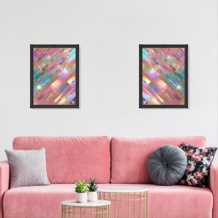 Modern Glitter Opal Holographic Collection Wall Art Sets