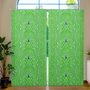Modern glitter peacock feather blackout curtains