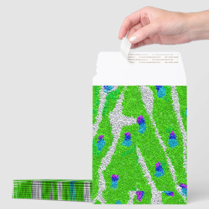 Modern glitter peacock feather envelope mailers