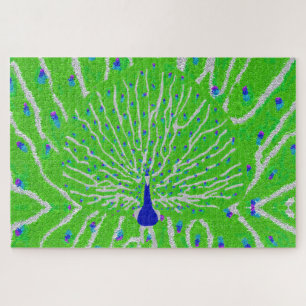 Modern glitter peacock feather  jigsaw puzzle