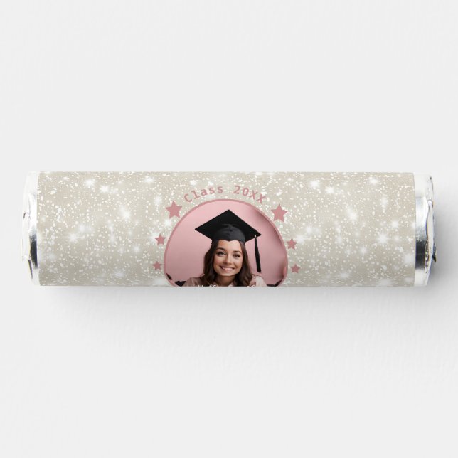 Modern Glitter Photo Graduation  Breath Savers® Mints (Front)
