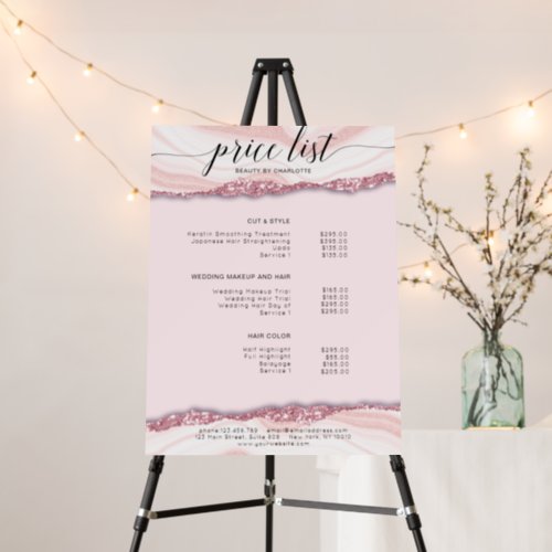 Modern glitter pink price list  foam board