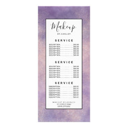 Modern glitter purple lavender watercolor wash rack card