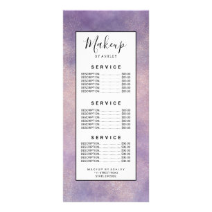 Modern glitter purple lavender watercolor wash rack card