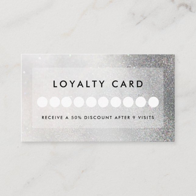 Modern Glitter Salon Loyalty Business Card (Front)