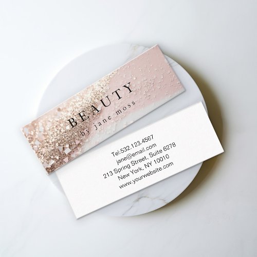 Modern Glitter Salon Mini Business Card