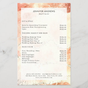 Modern Glitter Salon Price List Flyer