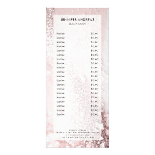 Modern Glitter Salon Price List  Rack Card