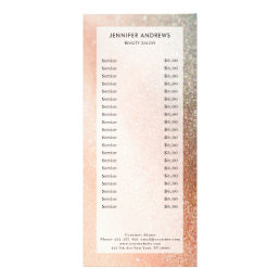 Modern, glitter, salon, pricelist rack card