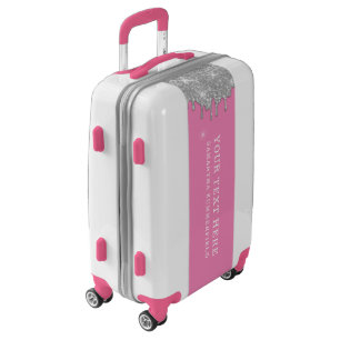 Modern Glitter Silver Sparkle Girly Luggage